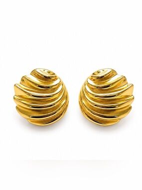 New mayamar 24kt Gold dipped Dome Earrings
